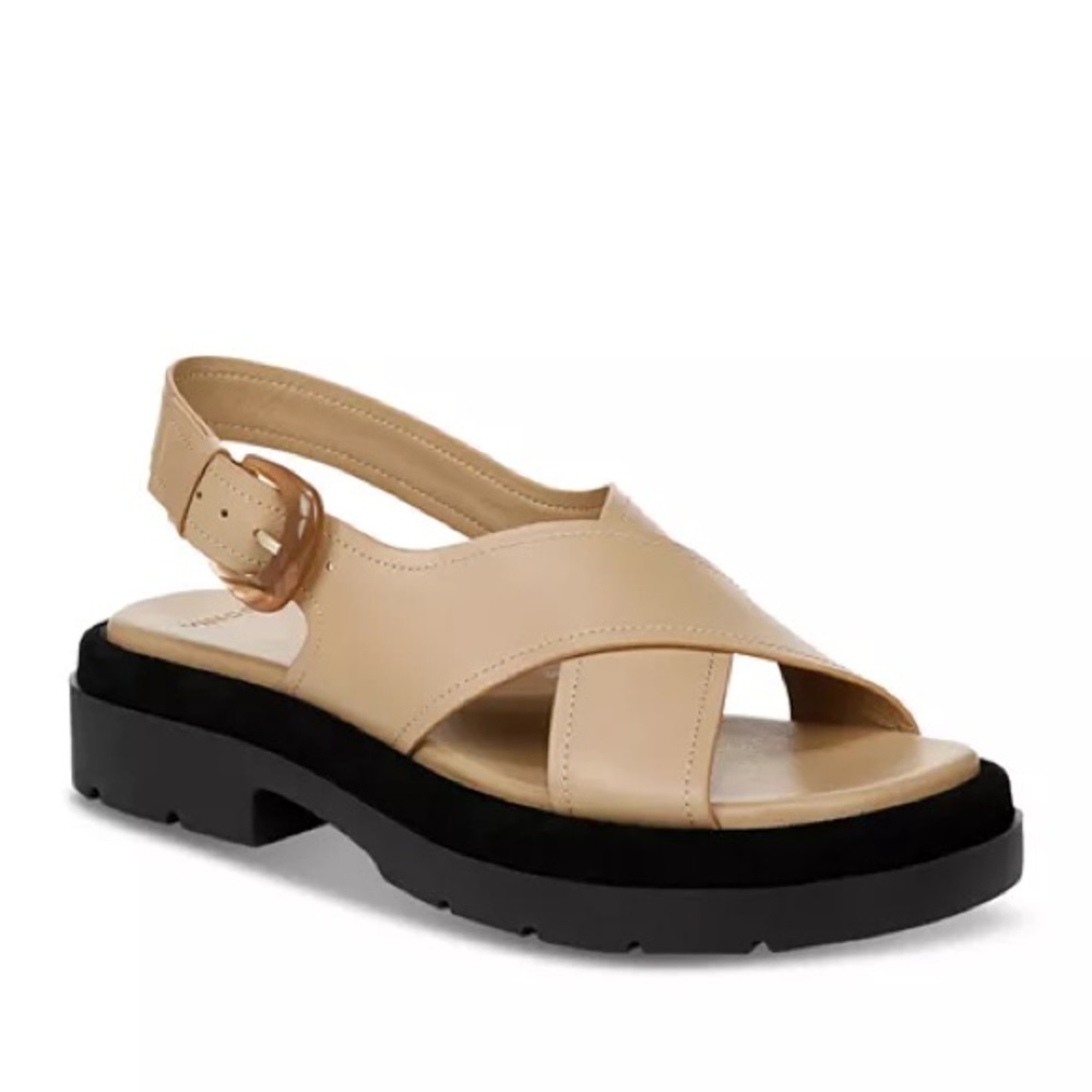 Vince Helena Leather Flat Sandals Size 8.5